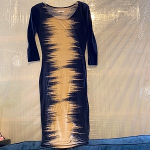 See Video:Black & Tan Midi Dress